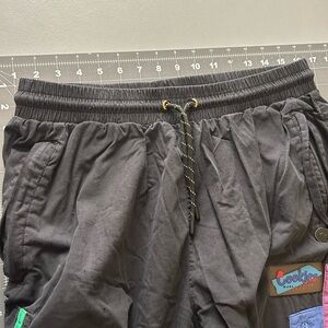 Black Cargo Pants with Elastic Waistband